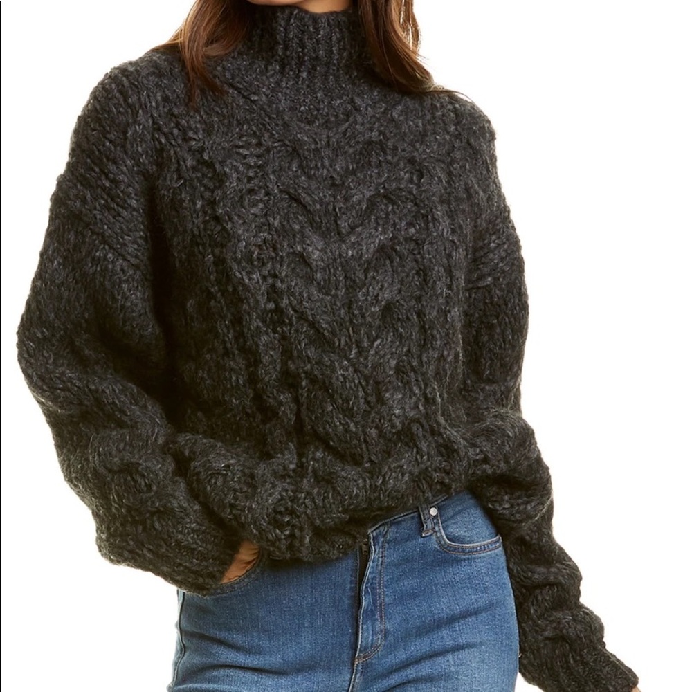 IRO Sirah Alpaca & Mohair-Blend Pullover XS black/Grey new with tag